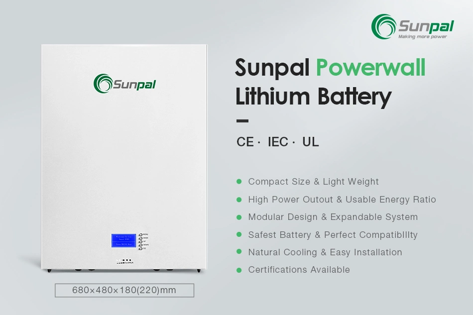 Sunpal Powerwall 10kwh 20kwh Photovoltaic LiFePO4 Battery 48V 51.2V Battery for Household Use