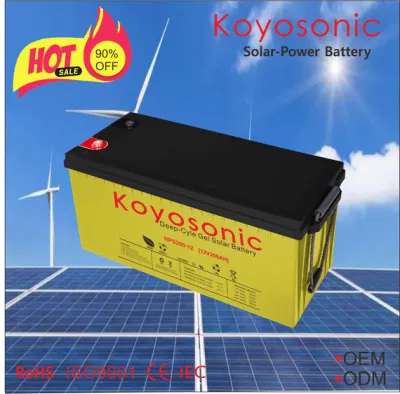 Bateria selada livre de manutenção 12V 200ah VRLA AGM bateria de painel solar de ciclo profundo com 3 anos de garantia e MSDS
